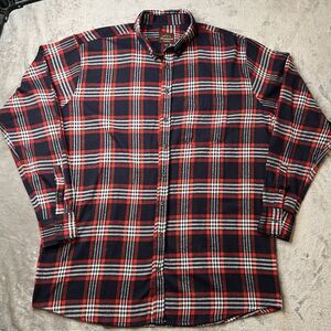Mountain Ridge Top Men's 2XLT Red Plaid Long Sleeve Flannel Outdoor Grandpacore